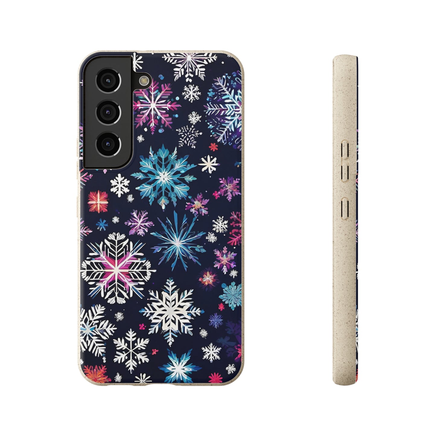 Elegant Snowflakes EcoElegance Biodegradable Cases 🌱