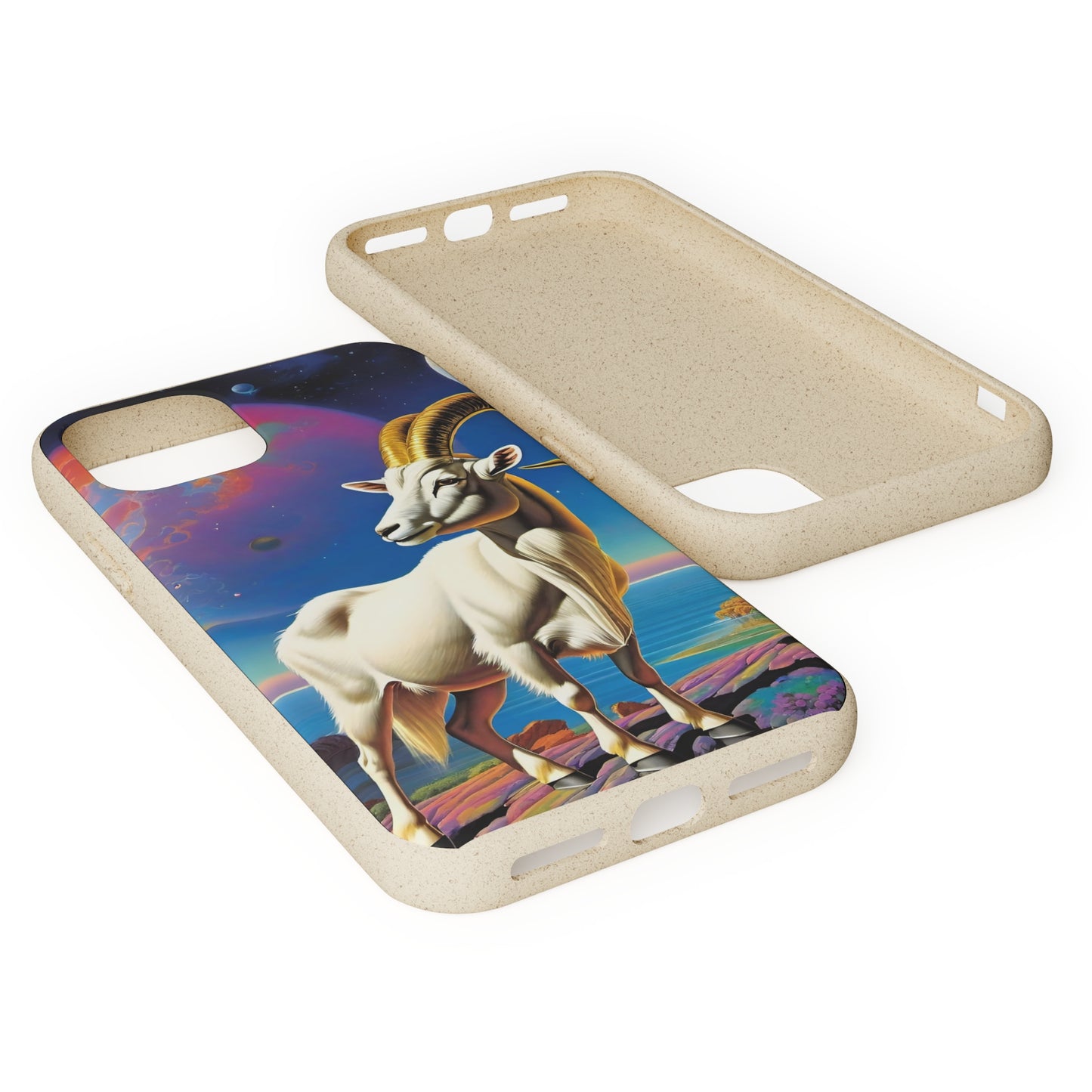 Goat of Mountain and Sea Eco Elegance Biodegradable Cases 🌱