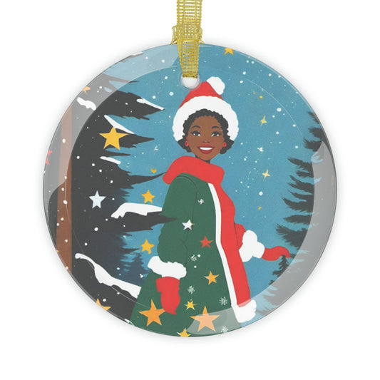 Young Miss Claus Glass Ornaments