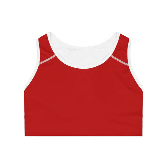 Deep Red Classic Sports Bra 🇺🇸