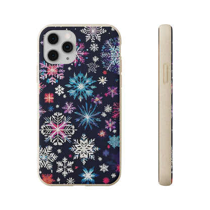 Elegant Snowflakes EcoElegance Biodegradable Cases 🌱