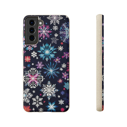 Elegant Snowflakes EcoElegance Biodegradable Cases 🌱