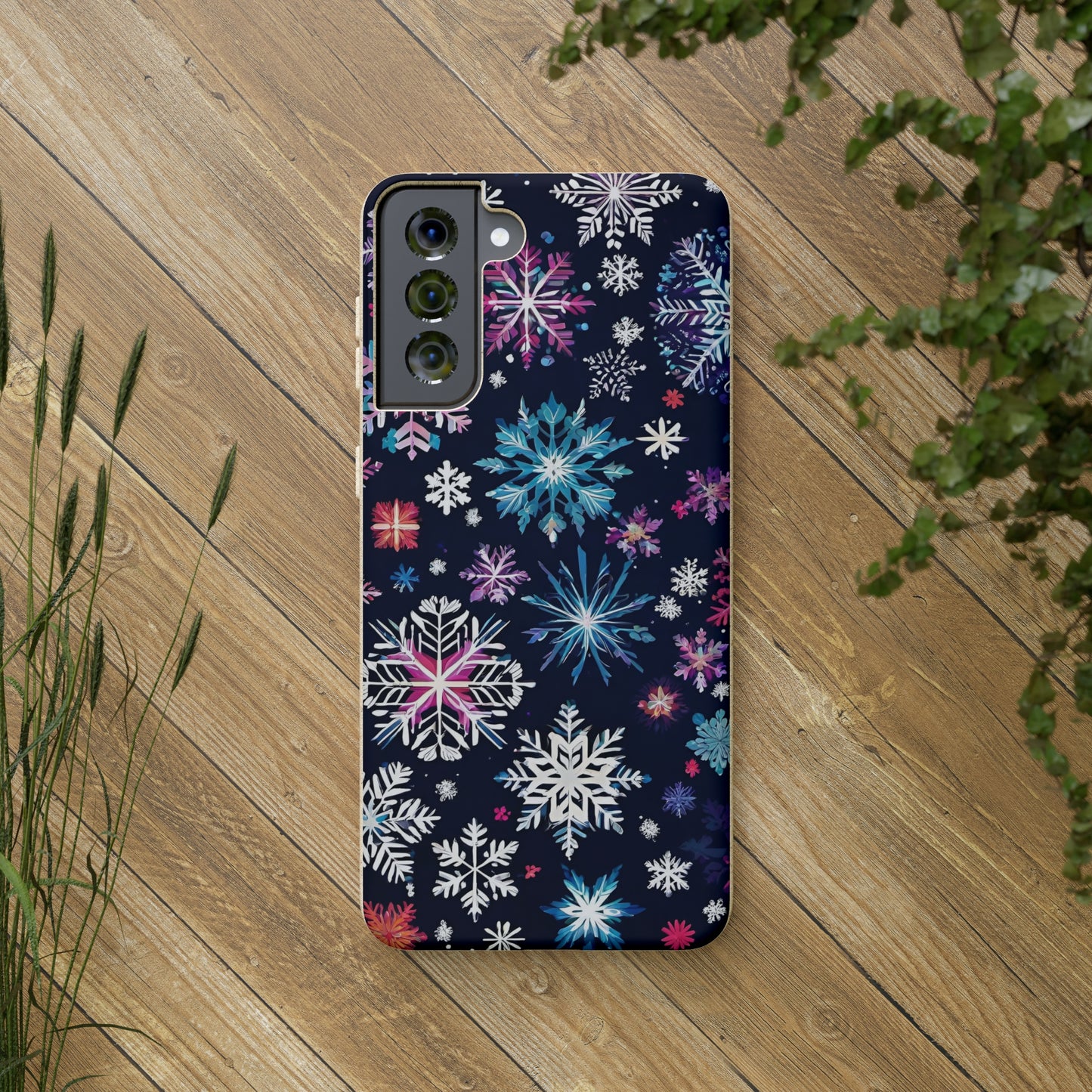 Elegant Snowflakes EcoElegance Biodegradable Cases 🌱