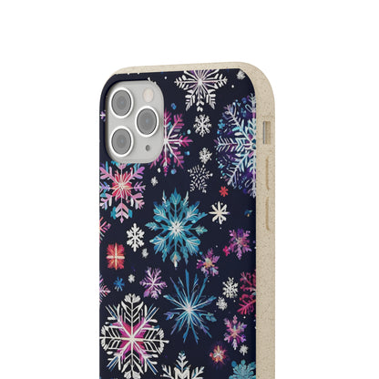 Elegant Snowflakes EcoElegance Biodegradable Cases 🌱