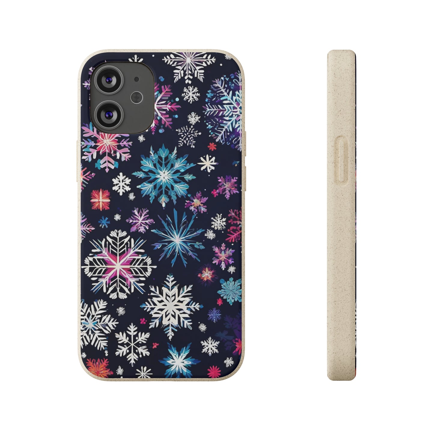 Elegant Snowflakes EcoElegance Biodegradable Cases 🌱