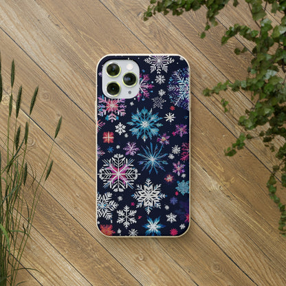 Elegant Snowflakes EcoElegance Biodegradable Cases 🌱