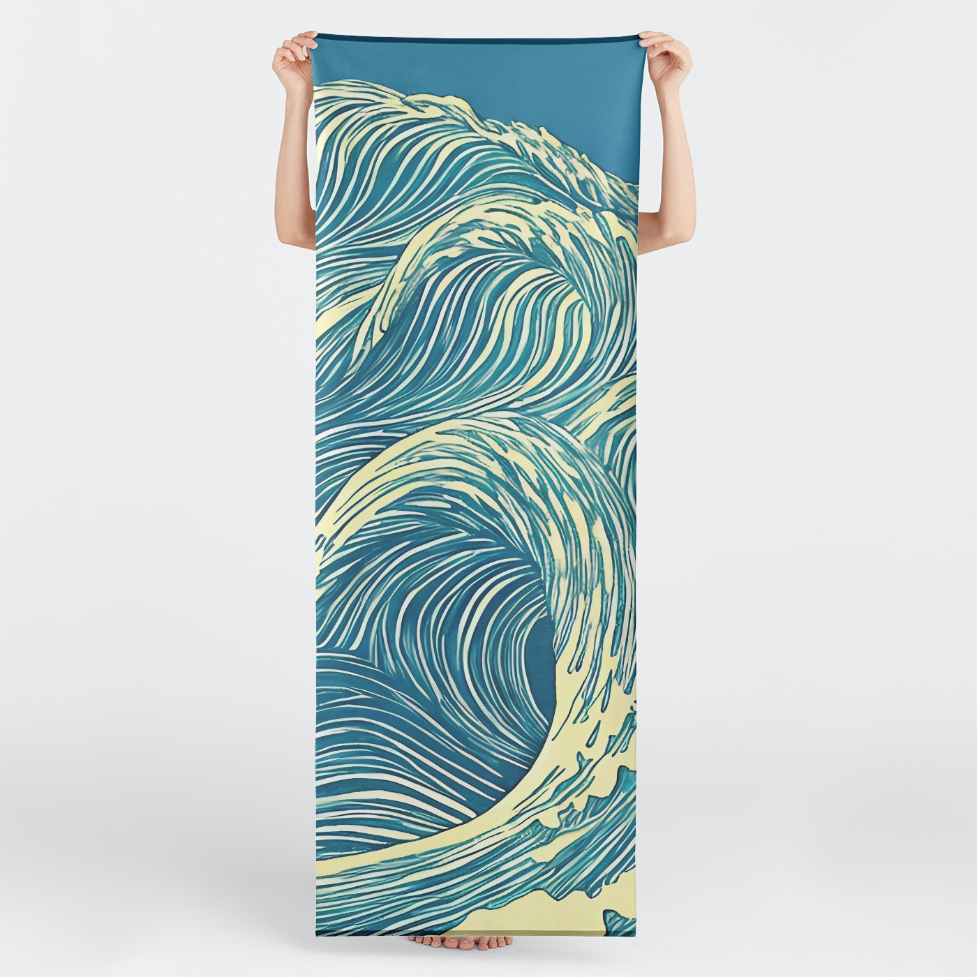 Water Waves Yoga Mat Towel🇺🇸