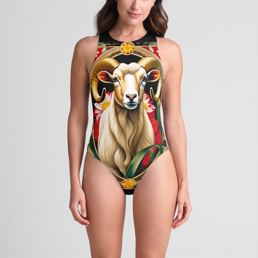 Brave Ram Womens Zip-Back Swimsuit 🇺🇸