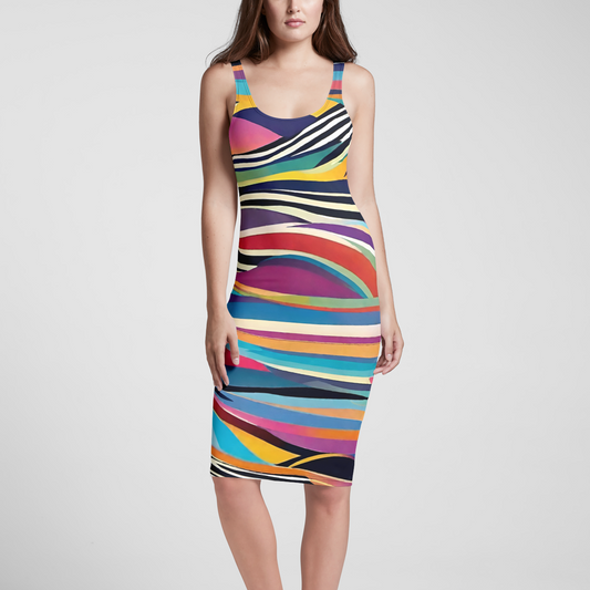 Safari Flow Knee-Length Bodycon Dress