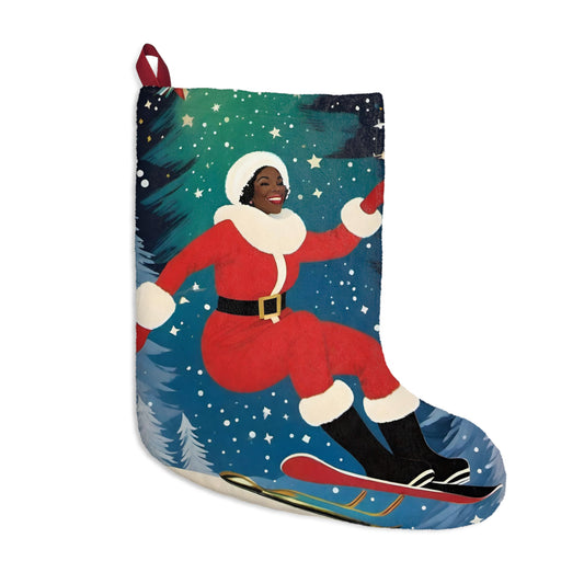 Mrs. Claus Snowboarding Christmas Stocking🇺🇸