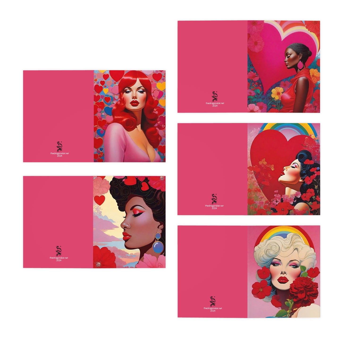 Love Queens set of 5 Valentine Cards 🇺🇸