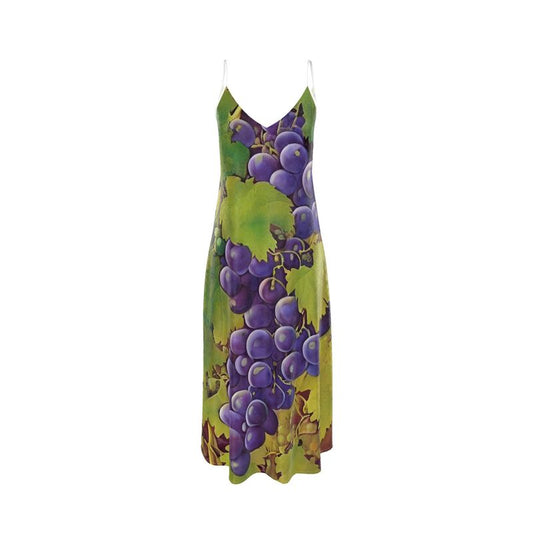 Grapes Silk Slip Dress 🏕✅