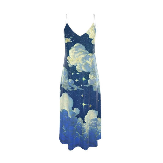 Paradise Sky 100% Silk Slip Dress 🏕✅