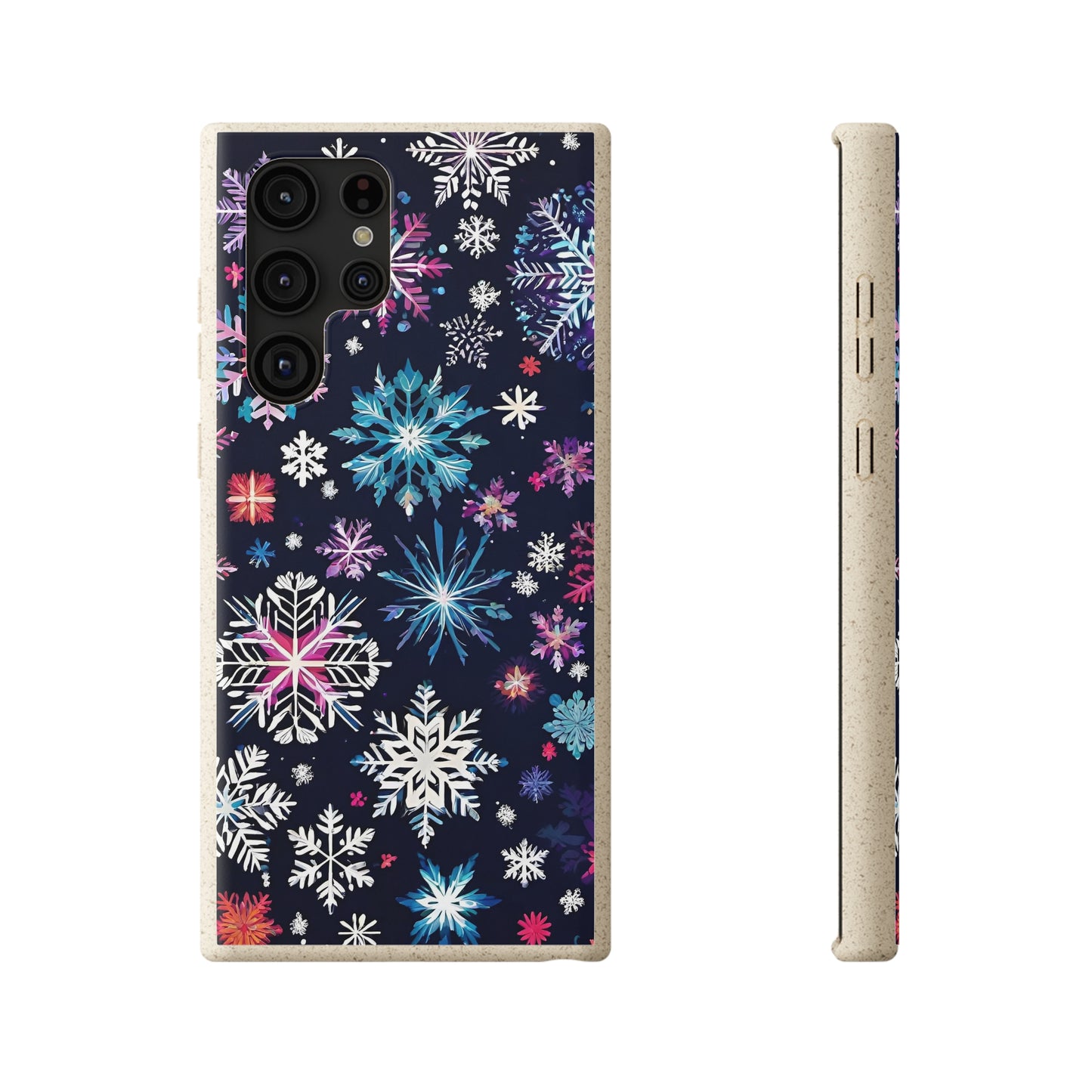 Elegant Snowflakes EcoElegance Biodegradable Cases 🌱