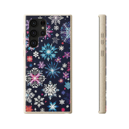 Elegant Snowflakes EcoElegance Biodegradable Cases 🌱