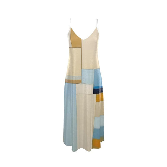 square spring Silk Slip Dress 🏕✅