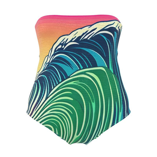 Colorwave Strapless Swimsuit (Plus Size) ✅