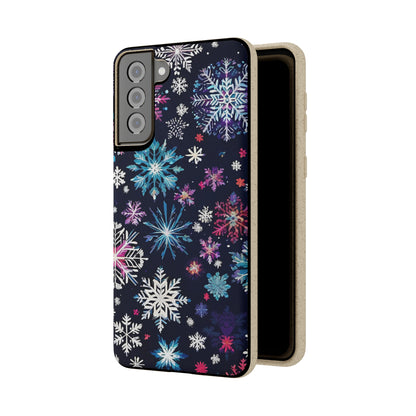 Elegant Snowflakes EcoElegance Biodegradable Cases 🌱