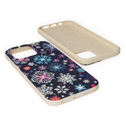 Elegant Snowflakes EcoElegance Biodegradable Cases 🌱