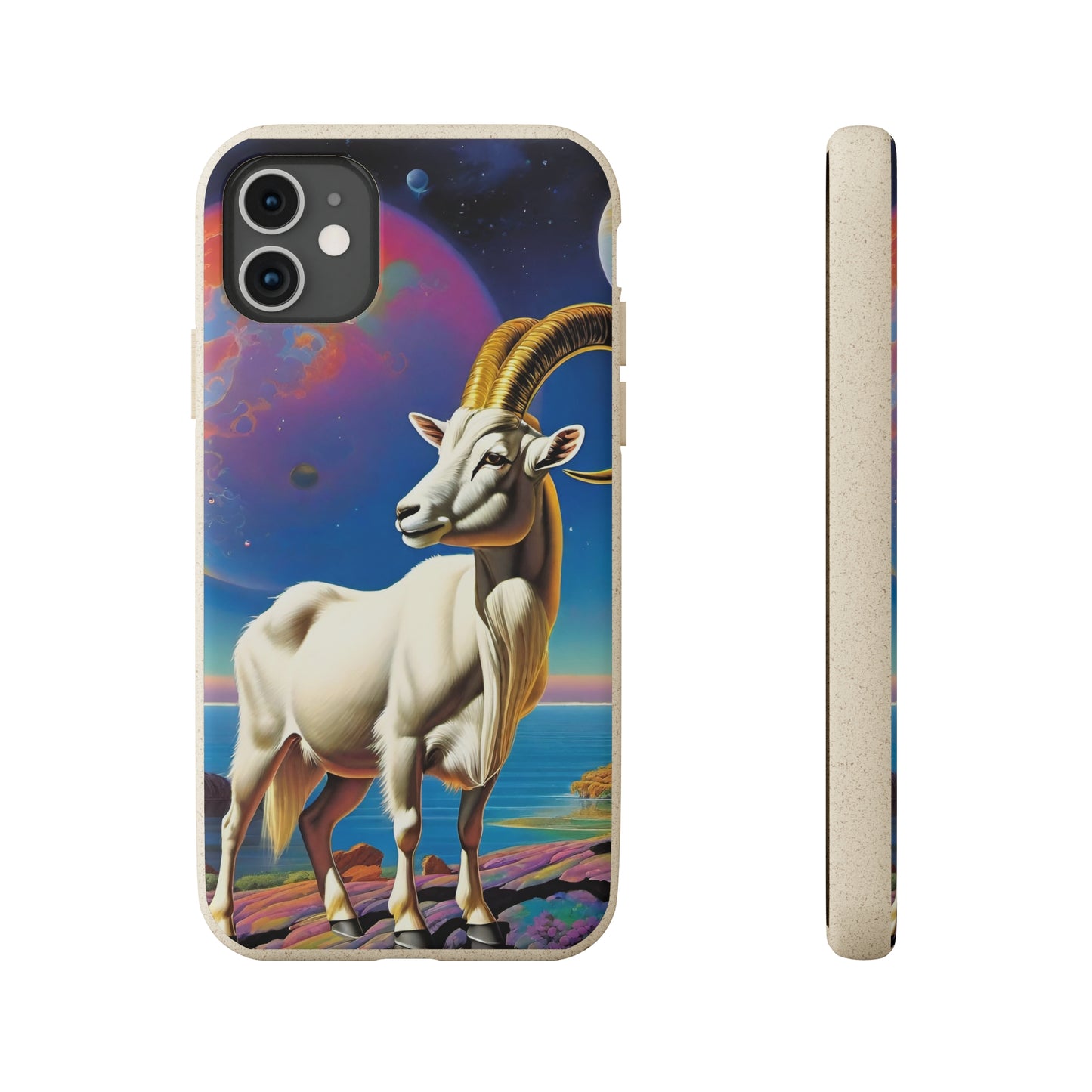 Goat of Mountain and Sea Eco Elegance Biodegradable Cases 🌱