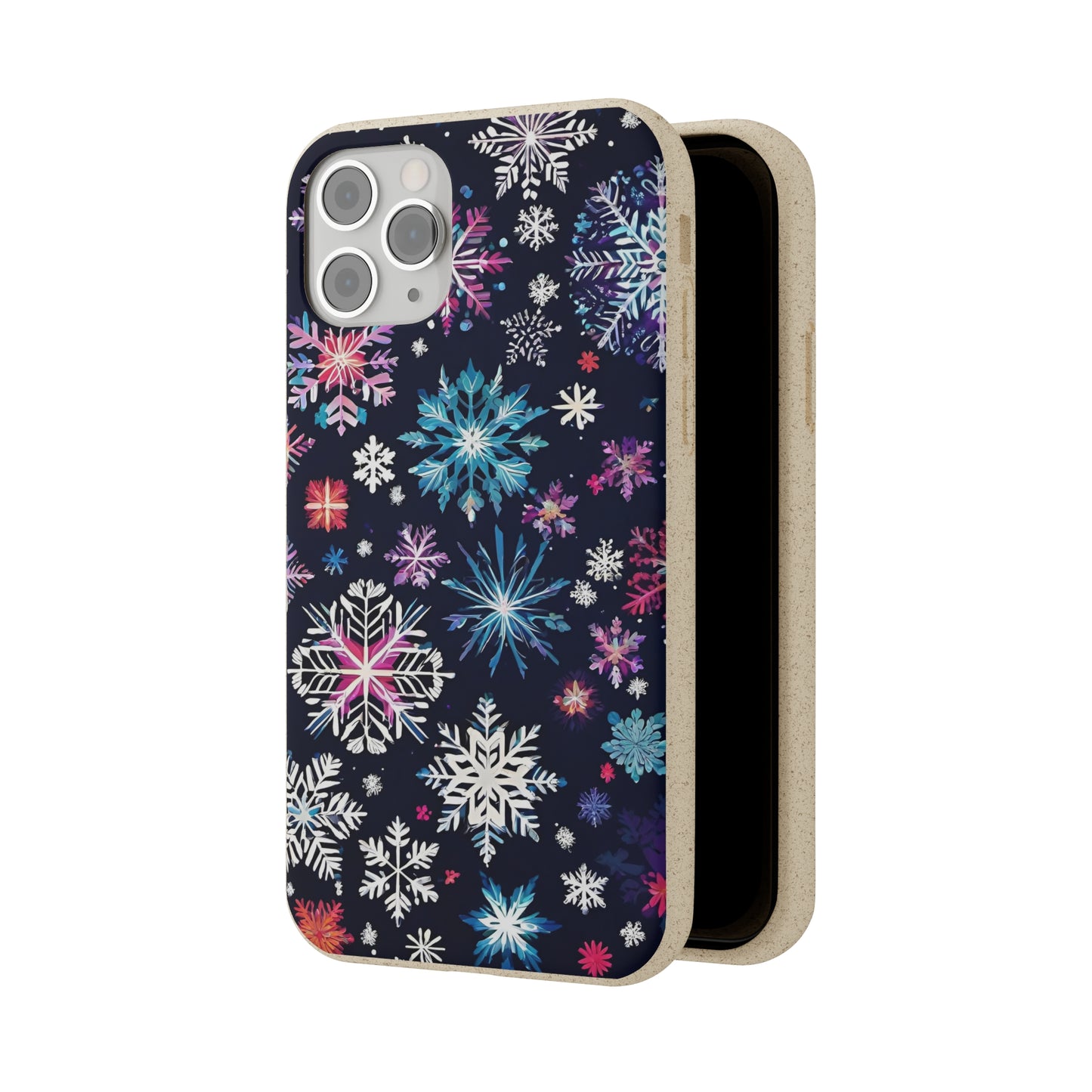 Elegant Snowflakes EcoElegance Biodegradable Cases 🌱