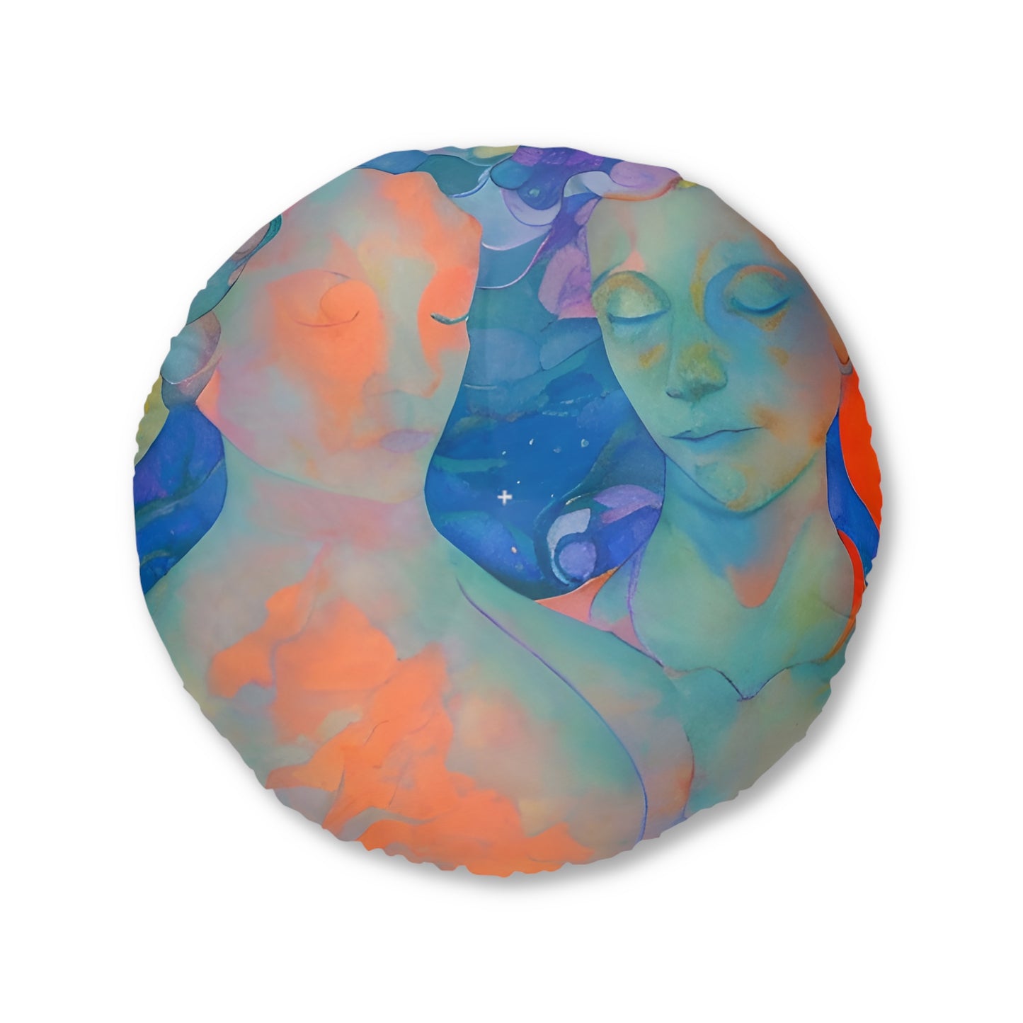 Neptunian Dreams Palette Plush Round Floor Pillow