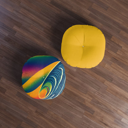 Rainbow Wave '80 Palette Plush Round Floor Pillow