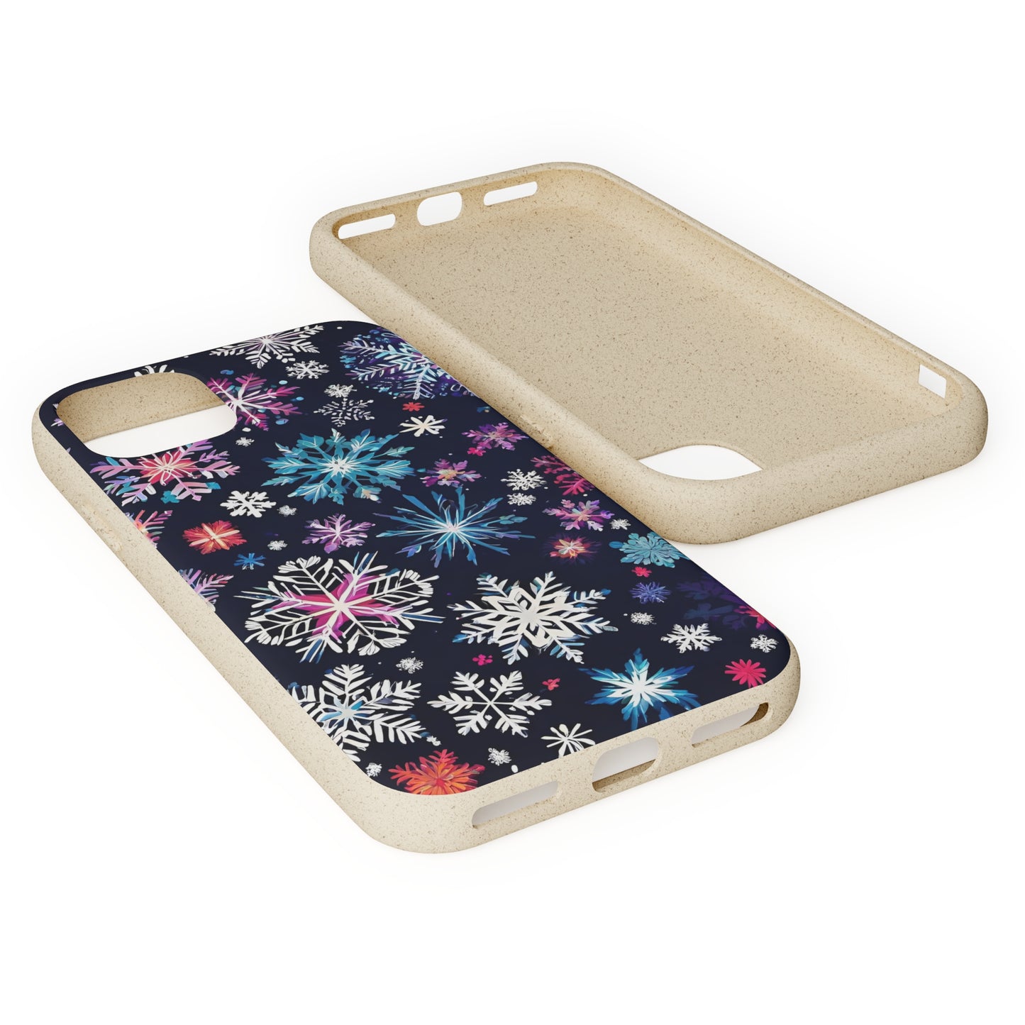 Elegant Snowflakes EcoElegance Biodegradable Cases 🌱