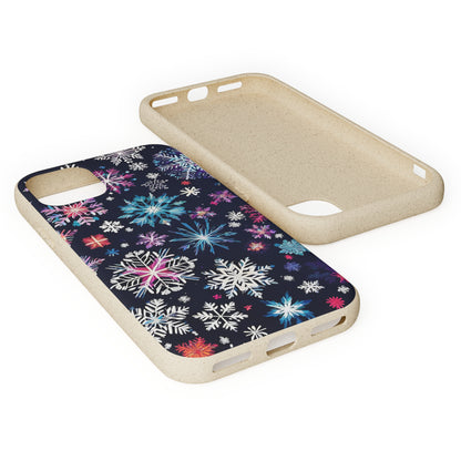 Elegant Snowflakes EcoElegance Biodegradable Cases 🌱