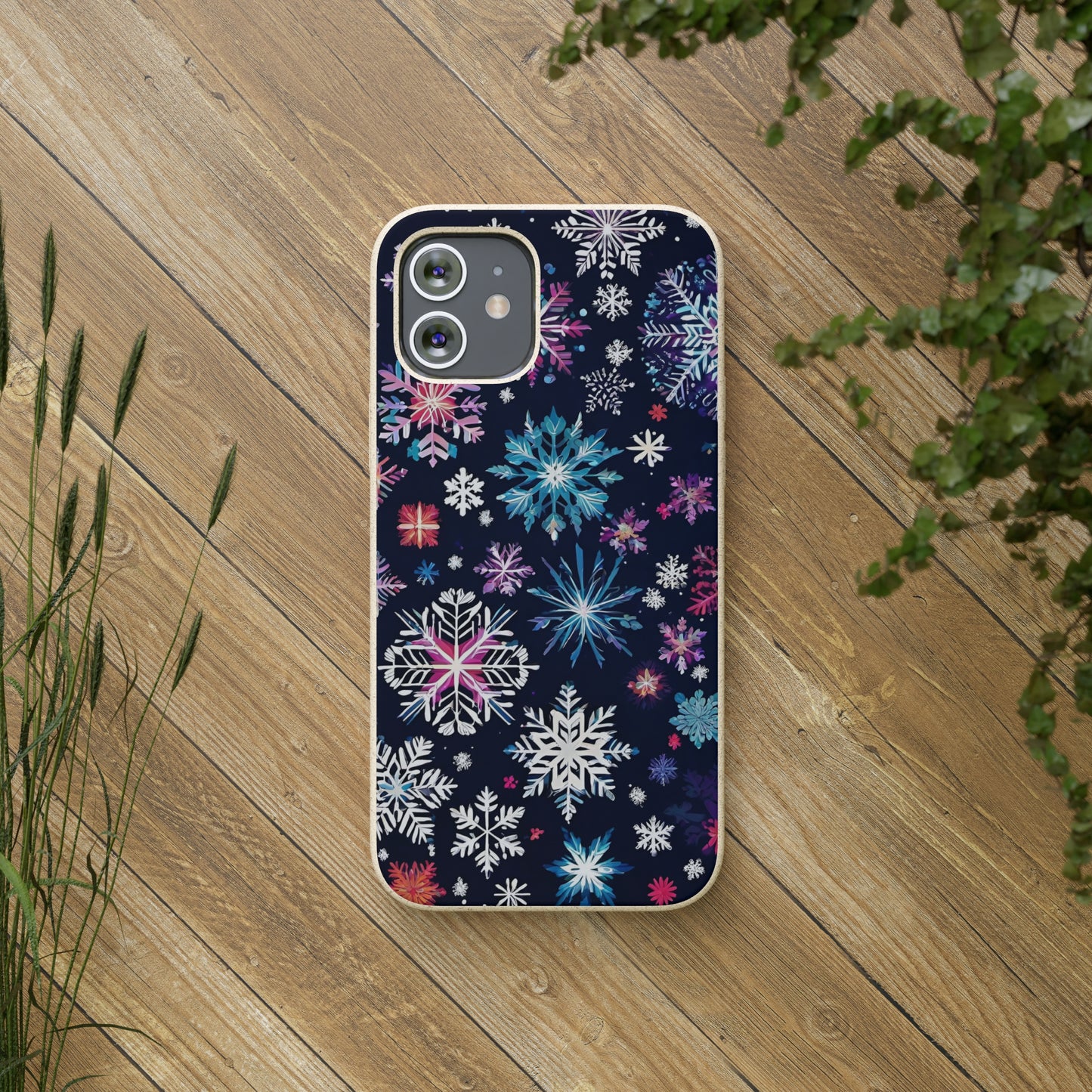 Elegant Snowflakes EcoElegance Biodegradable Cases 🌱