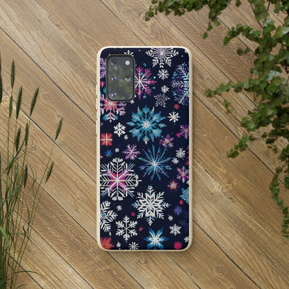 Elegant Snowflakes EcoElegance Biodegradable Cases 🌱