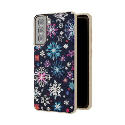 Elegant Snowflakes EcoElegance Biodegradable Cases 🌱