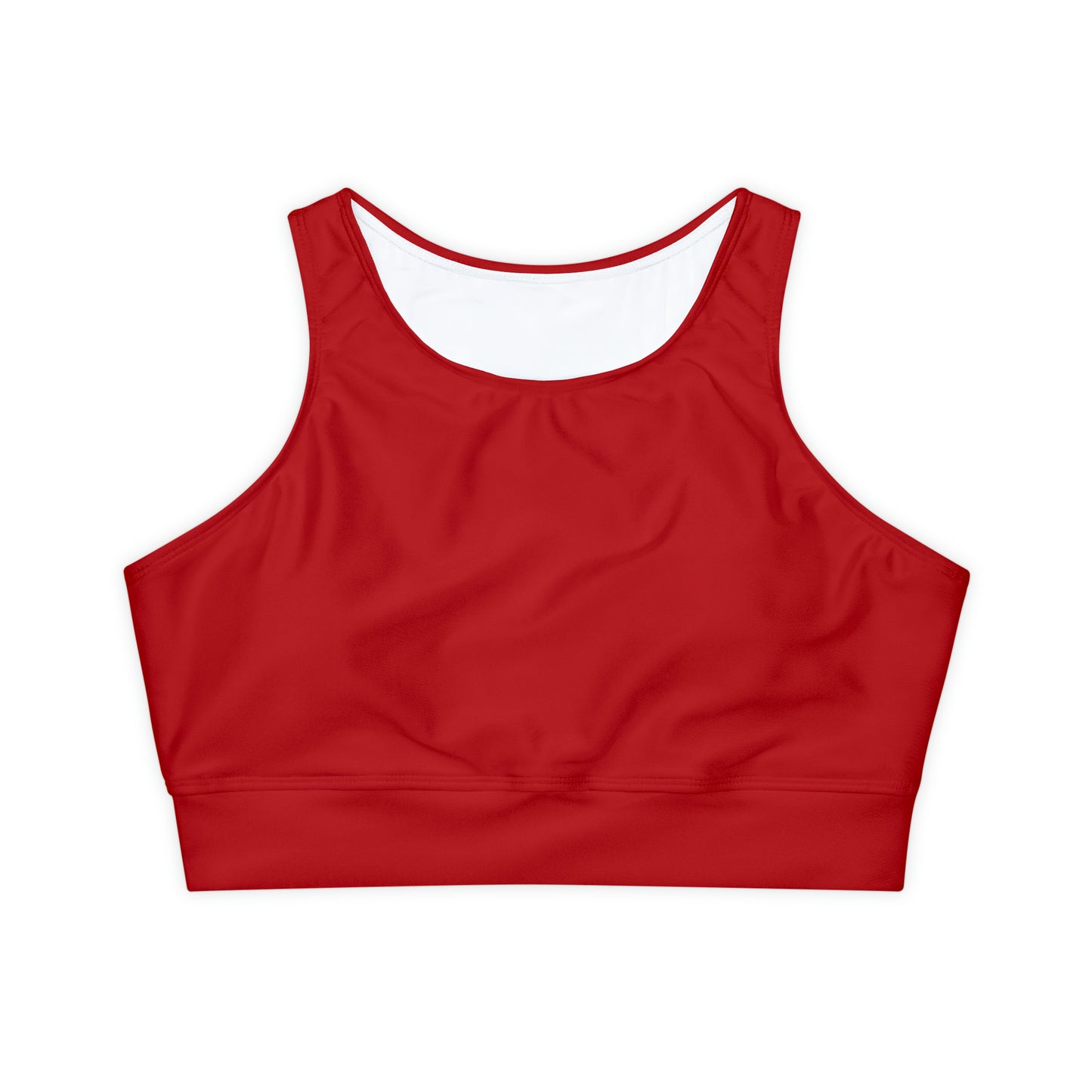 Deep Red Crewneck Sports Bra 🇺🇸