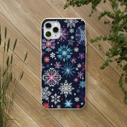 Elegant Snowflakes EcoElegance Biodegradable Cases 🌱