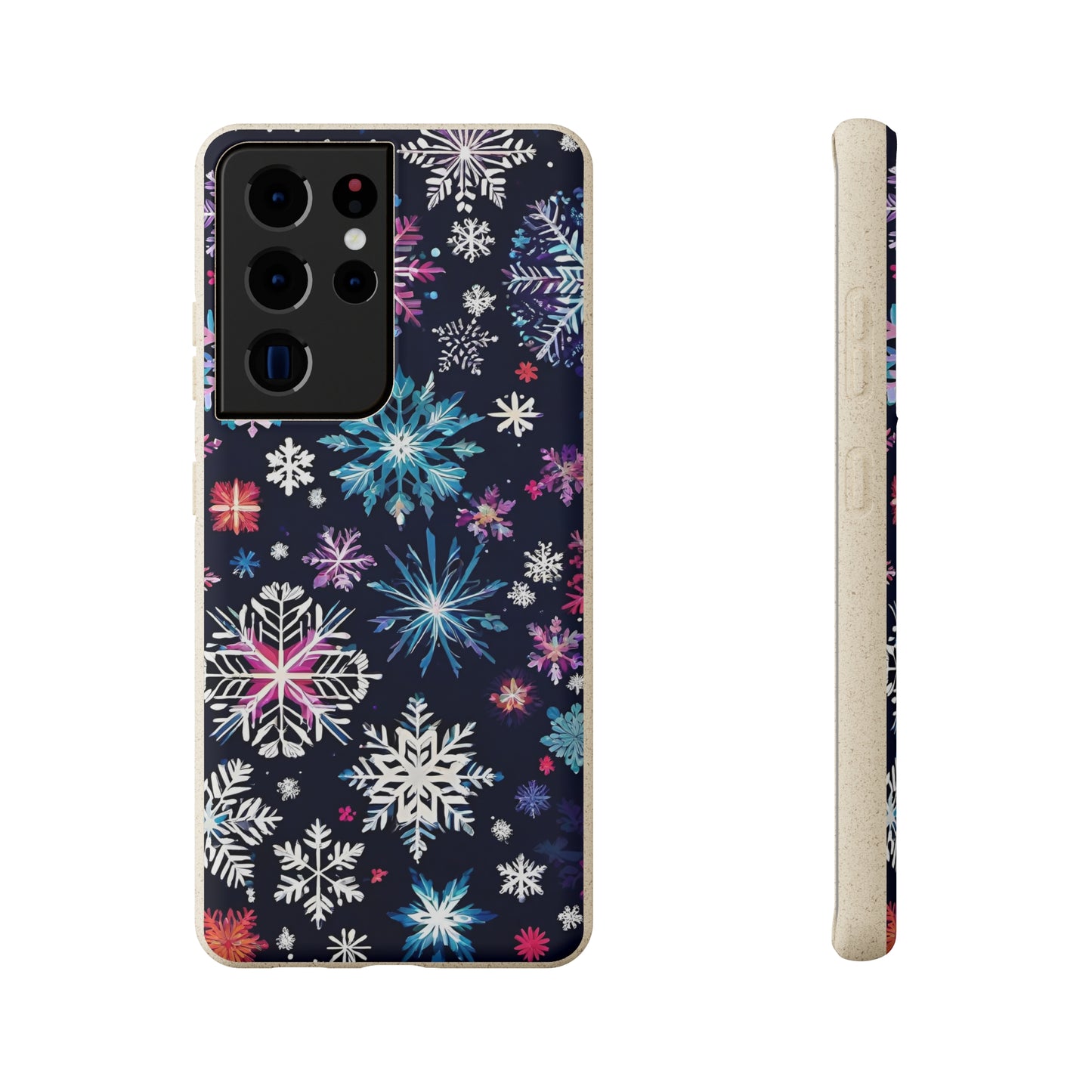 Elegant Snowflakes EcoElegance Biodegradable Cases 🌱