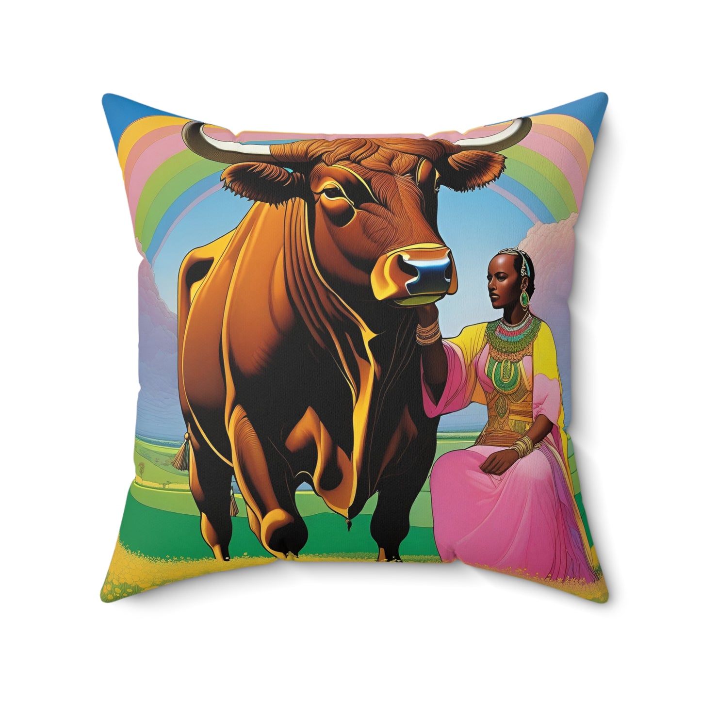 Empresses of the Pasture Faux Suede Square Pillow