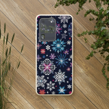 Elegant Snowflakes EcoElegance Biodegradable Cases 🌱