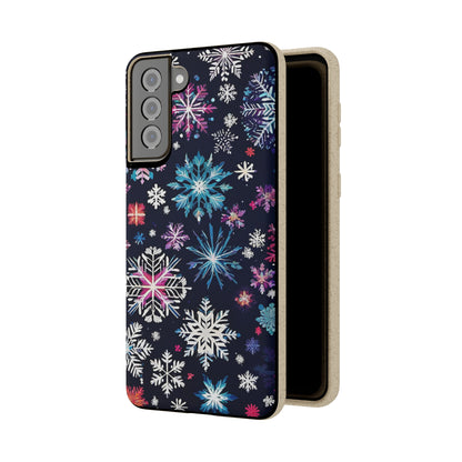 Elegant Snowflakes EcoElegance Biodegradable Cases 🌱