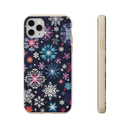 Elegant Snowflakes EcoElegance Biodegradable Cases 🌱