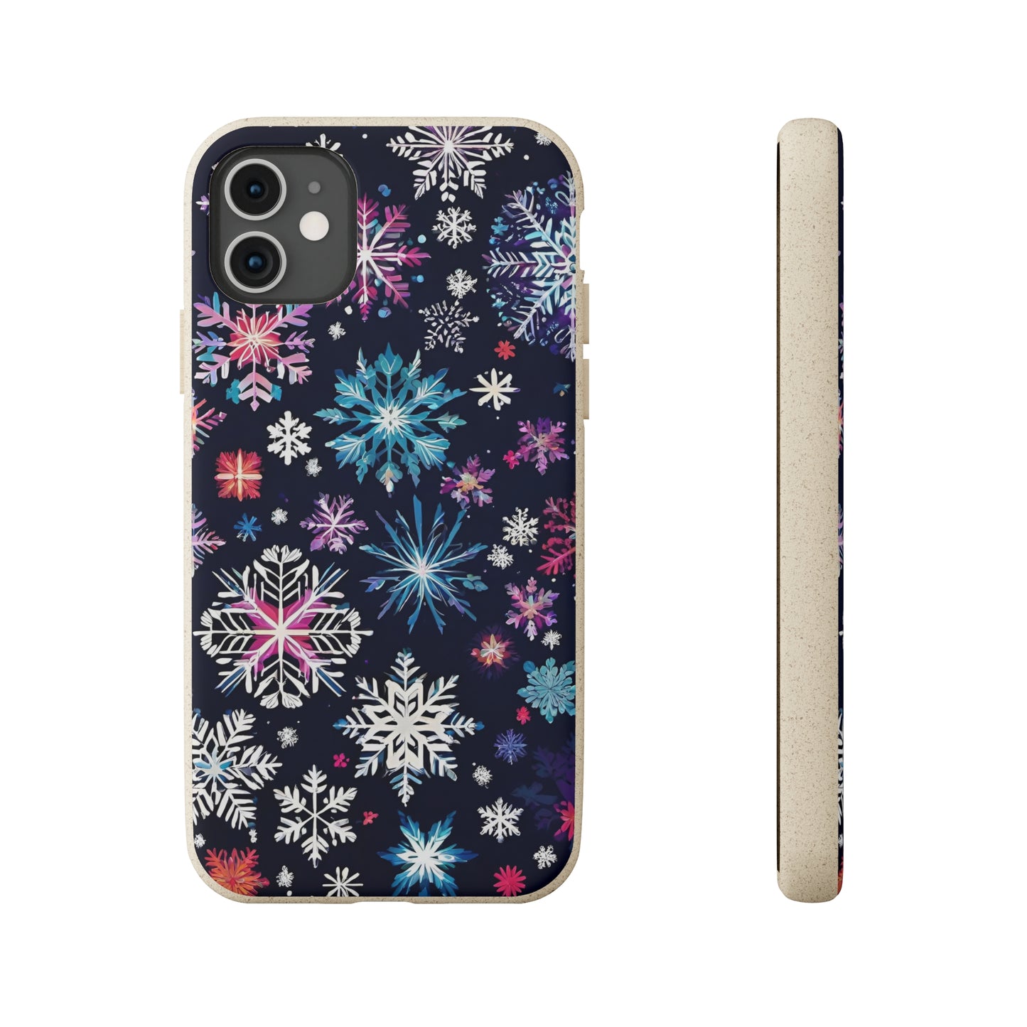 Elegant Snowflakes EcoElegance Biodegradable Cases 🌱