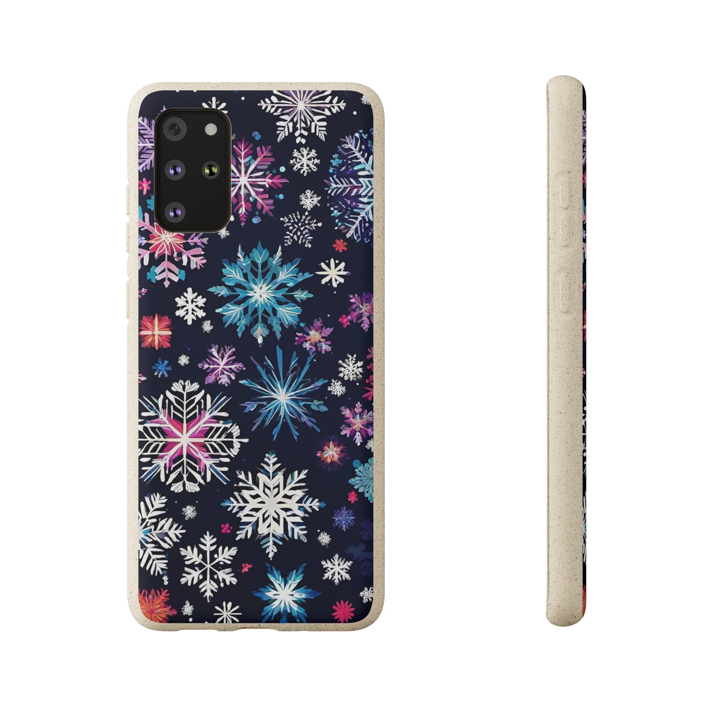 Elegant Snowflakes EcoElegance Biodegradable Cases 🌱