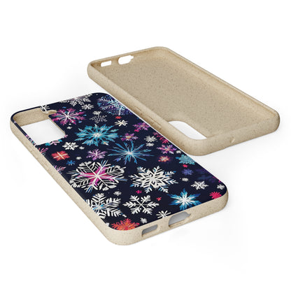 Elegant Snowflakes EcoElegance Biodegradable Cases 🌱