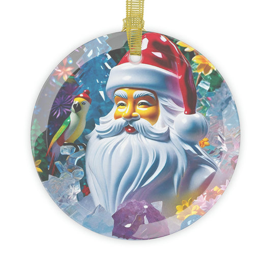 Pacific Santa Smiles Glass Ornament