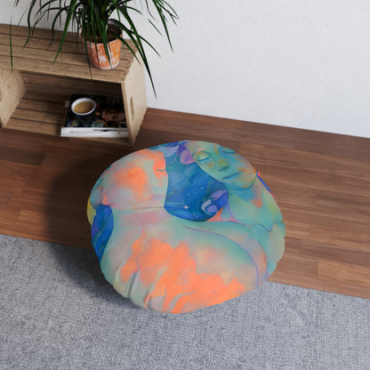 Neptunian Dreams Palette Plush Round Floor Pillow