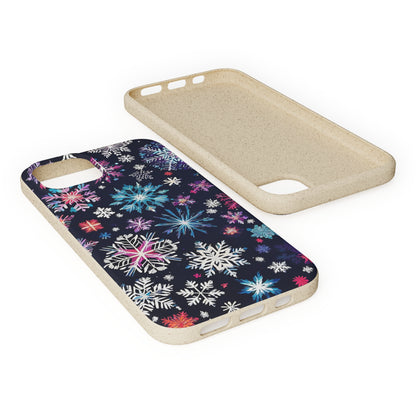 Elegant Snowflakes EcoElegance Biodegradable Cases 🌱