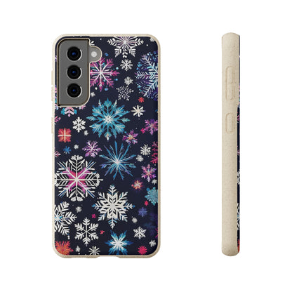 Elegant Snowflakes EcoElegance Biodegradable Cases 🌱