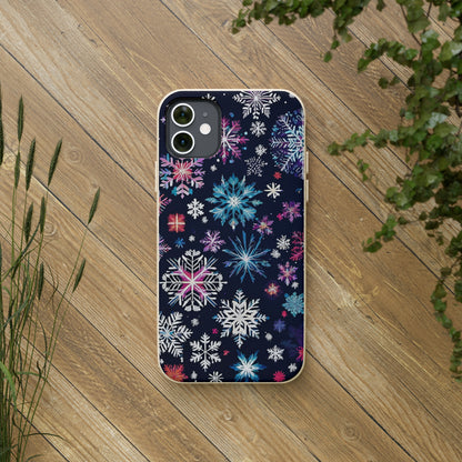 Elegant Snowflakes EcoElegance Biodegradable Cases 🌱