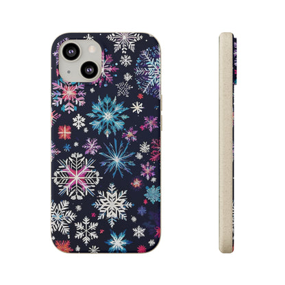 Elegant Snowflakes EcoElegance Biodegradable Cases 🌱