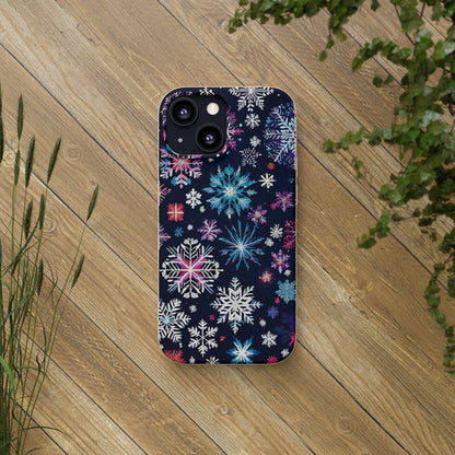 Elegant Snowflakes EcoElegance Biodegradable Cases 🌱