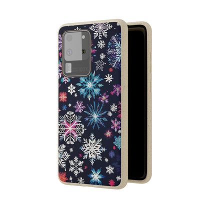 Elegant Snowflakes EcoElegance Biodegradable Cases 🌱